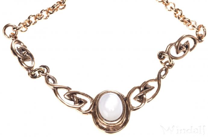 WINDALF Mittelalter Damen Collier AINY 40 cm bis 45 cm Keltische Knoten Gothic Design mit Perlmutt Bronze WINDALF Mittelalter Damen Collier AINY 40 cm bis 45 cm Keltische Knoten Gothic Design mit Perlmutt Bronze - Windalf.de