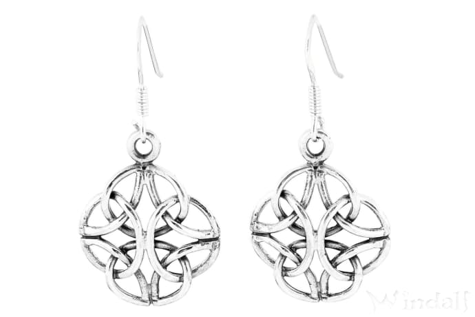 WINDALF Irische Damen Schmuck Ohrhänger MILA 2.3 cm Keltische Liebesknoten Silber - Windalf.de