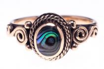 WINDALF Bohemia Damen Ring ALICE 9 mm Celtic Spiralen mit Seeopal Bronze - Windalf.de