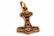 WINDALF Vikings Schmuck-Anh&auml;nger TORSAN 2 cm Kleiner Thorshammer Bronze - Windalf.de