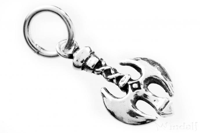 WINDALF Wikinger Anhänger RARAK 1.9 cm Kleine Doppelaxt Silber - Windalf.de