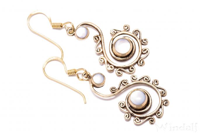 WINDALF Damen Ohrhänger AMINA 4.1 cm Spirals Perlmutt Bronze WINDALF Damen Ohrhänger AMINA 4.1 cm Spirals Perlmutt Bronze - Windalf.de