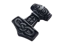 WINDALF Wikinger Schmuck Anhänger Schwarzer MJÖLNIR 3.3 cm Thorshammer Handarbeit Holz - Windalf.de