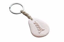 WINDALF Schl&uuml;sselanh&auml;nger EMMA 8 cm Keltischer Knoten Wei&szlig;/Rosa Stein - Windalf.de