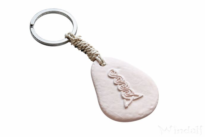 WINDALF Schl&uuml;sselanh&auml;nger EMMA 8 cm Keltischer Knoten Wei&szlig;/Rosa Stein - Windalf.de