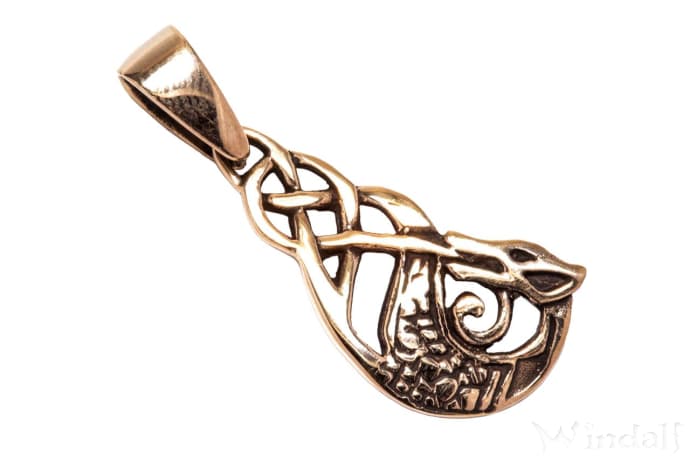 WINDALF Celtic Schmuck Anhänger TYNAN 3.1 cm Keltischer Schutz-Drache Vintage Bronze - Windalf.de