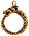 WINDALF Wikinger Schmuck Anhänger OUROBOROS 5.1 cm Große Midgardschlange Tuchhalter Bronze - Windalf.de