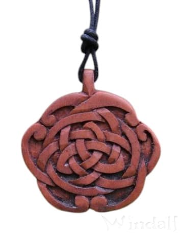 WINDALF Celtic Schmuck Anhänger MIRJA 4.6 cm Keltischer Knoten Handarbeit Holz - Windalf.de