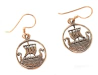 WINDALF Skandinavische Damen Ohrringe SVOLD 4.8 cm Wikinger Drachenschiffe Vikings Schmuck Bronze - Windalf.de