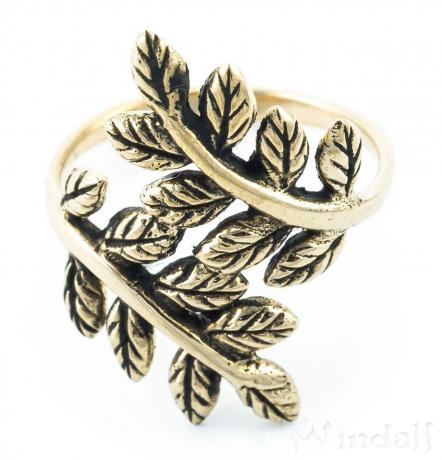 WINDALF Damen Ring LEAVE 24 mm Blätter des Lebensbaumes Yggrasil Bronze - Windalf.de