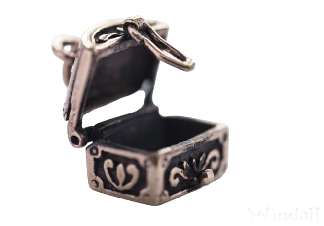 WINDALF Vintage Medaillon ASANA 1.3 cm Kleine Schatzkiste Hochwertige Bronze - Windalf.de