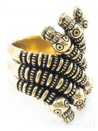WINDALF Wikingerring AKARAK 3.1 cm Anderswelt Schlangenschmuck Bronze - Windalf.de