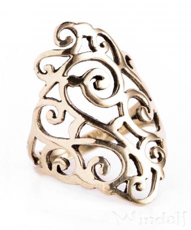 WINDALF Damen Ring ALISIA 25 mm Spiralen Ornamentik Bronze - Windalf.de