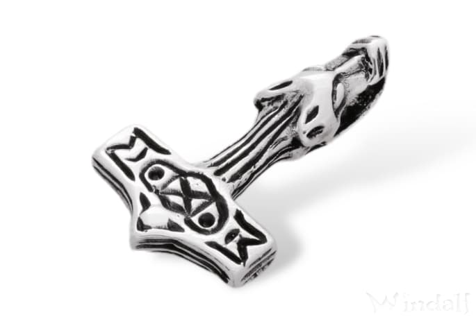 WINDALF Wikinger Schmuck Anhänger WOLFSHAMMER 2 cm Kleiner Thorshammer Silber WINDALF Wikinger Schmuck Anhänger WOLFSHAMMER 2 cm Kleiner Thorshammer Silber - Windalf.de