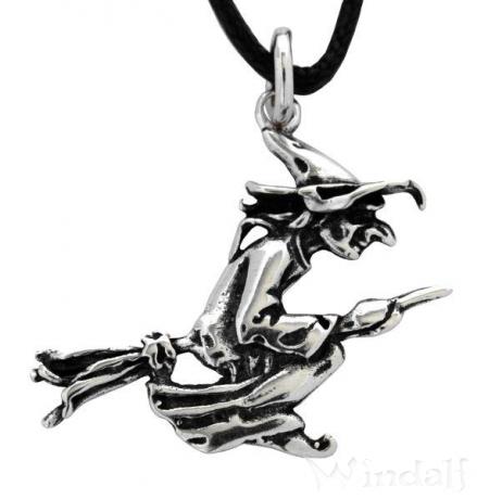 WINDALF Schmuck Anhänger MIDIA 3 cm Fliegende Hexe Silber WINDALF Schmuck Anhänger MIDIA 3 cm Fliegende Hexe Silber - Windalf.de