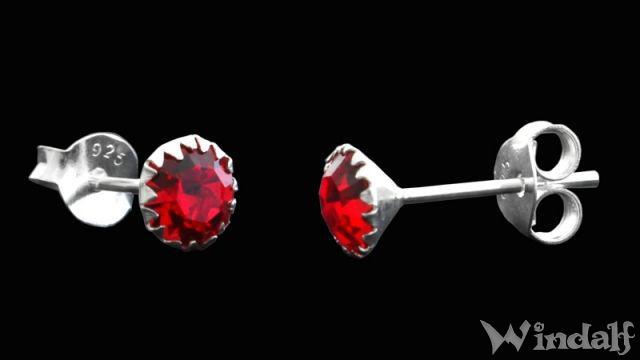 WINDALF Ohrstecker LUCY Roter Kristall 5 mm Silber - Windalf.de
