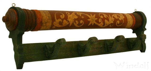 WINDALF Wand Garderobe DANA 55 cm Wandgarderobe mit Blumen Ornamenten Handarbeit aus Holz - Windalf.de