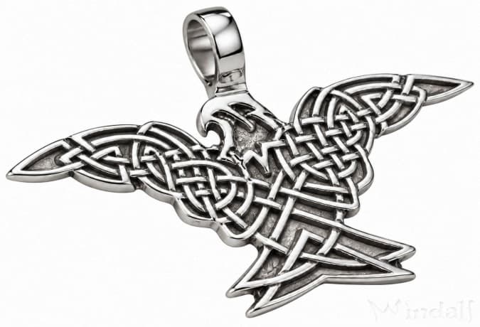 WINDALF Schmuck Anh&auml;nger ARCON 4.5 cm Keltischer Adler Silber - Windalf.de