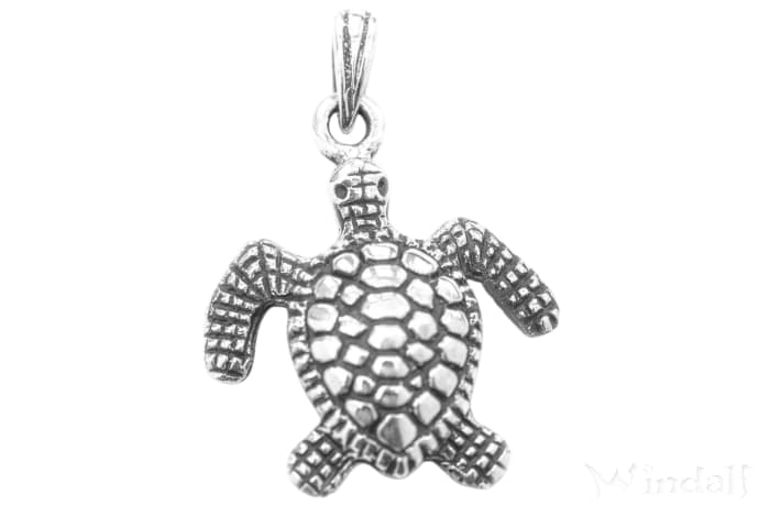 WINDALF Schmuck Anhänger RINA 1.7 cm Kleine Schildkröte Glücksbringer Silber - Windalf.de
