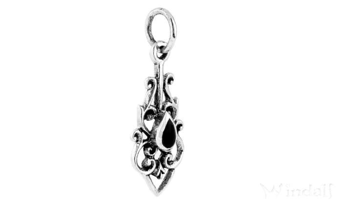 WINDALF Zarter Damen Schmuck Anhänger DANIA 2.6 cm Onyx Silber - Windalf.de