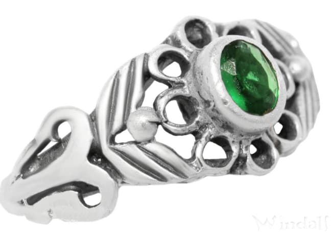 WINDALF Sonnenring NASTASIA 9 mm Grüner Smaragd Silber - Windalf.de