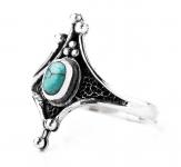 WINDALF Damen Ring ALADRIEL 18 mm Türkis Silberschmuck Silber - Windalf.de
