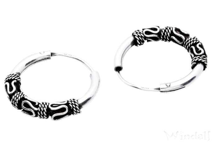 WINDALF Silbercreolen DAIN Ø 19 mm Nordischer Ohrschmuck Silber - Windalf.de