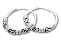 WINDALF Bohemia Silbercreolen SVANTI 25 mm Ohrringe Handarbeit Silber - Windalf.de