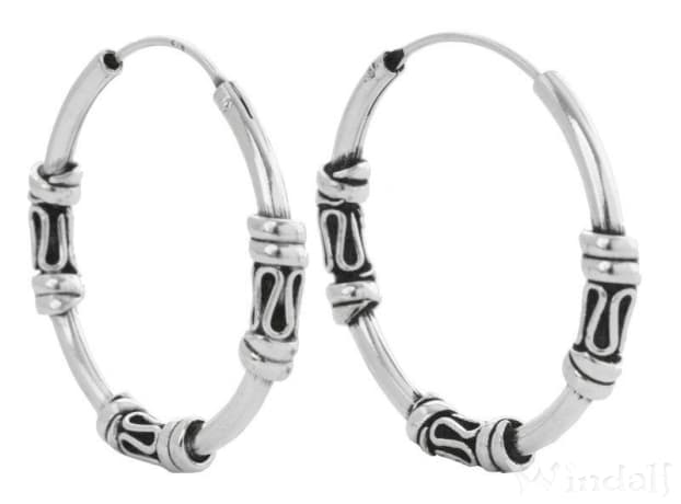 WINDALF Große Damen Creolen ISA Ø 30 mm Schmuck Ohrringe Handarbeit Silber - Windalf.de