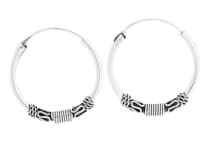 WINDALF Creolen ZORA Ø 19 mm Zarte Ornamentik Handarbeit Silber - Windalf.de