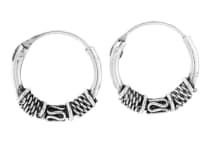 WINDALF Kleine Creolen NAARA Ø 12 mm Handarbeit Silber - Windalf.de