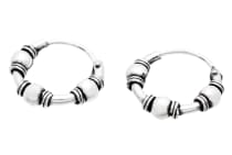 WINDALF Vintage Creolen TRINY Ø 13 mm Ohrringe mit drei Kugeln Silber - Windalf.de