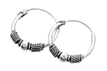 WINDALF Männer Ohrschmuck THORAN 14 mm Creolen mit Silberkugel Silber - Windalf.de