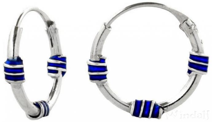 WINDALF Creolen CARON Ø 14 mm Ozean Blau Ohrringe Silber - Windalf.de