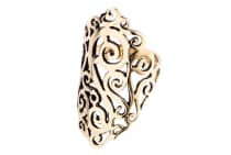 WINDALF Damen Ring ALENIA 33 mm Bohemian Statementring mit Lebensspiralen Bronze - Windalf.de