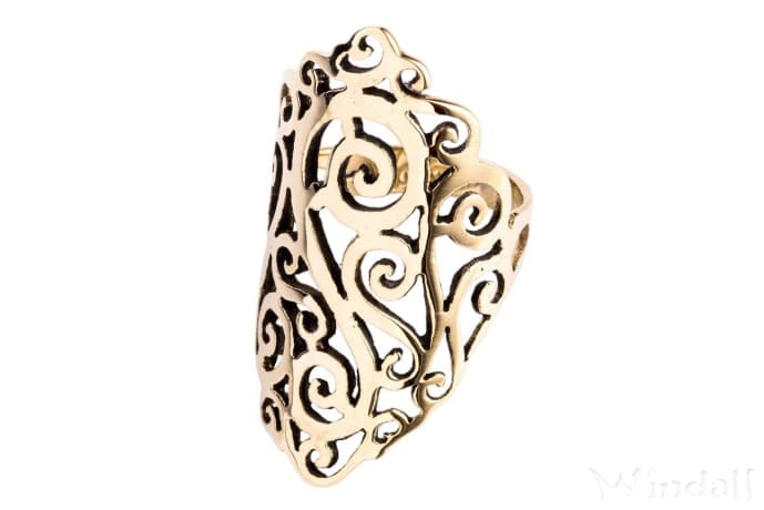 WINDALF Damen Ring ALENIA 33 mm Bohemian Statementring mit Lebensspiralen Bronze WINDALF Damen Ring ALENIA 33 mm Bohemian Statementring mit Lebensspiralen Bronze - Windalf.de