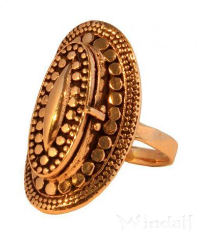 WINDALF Mittelalter Giftring DIANA 28 mm Bohemia Statementring Bronze - Windalf.de