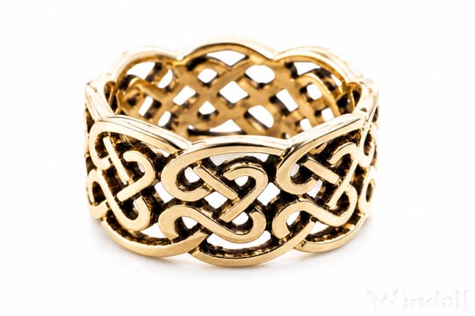 WINDALF Keltischer Ring DURIN 9 mm Skandinavischer Partnerring  Bronze - Windalf.de