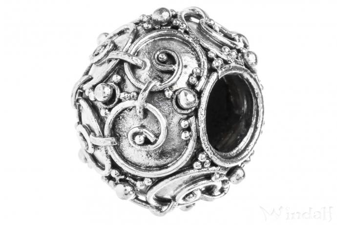 WINDALF Bohemia Bartschmuck ASKUR 16 mm Große Bartperle Handarbeit Silber WINDALF Bohemia Bartschmuck ASKUR 16 mm Große Bartperle Handarbeit Silber - Windalf.de