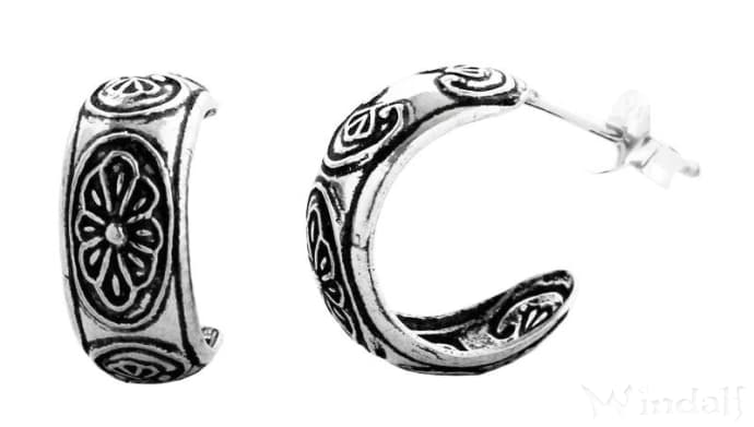 WINDALF Mittelalter Ohrringe BLOOM 1.4 cm Ohrstecker Blumen Silber - Windalf.de