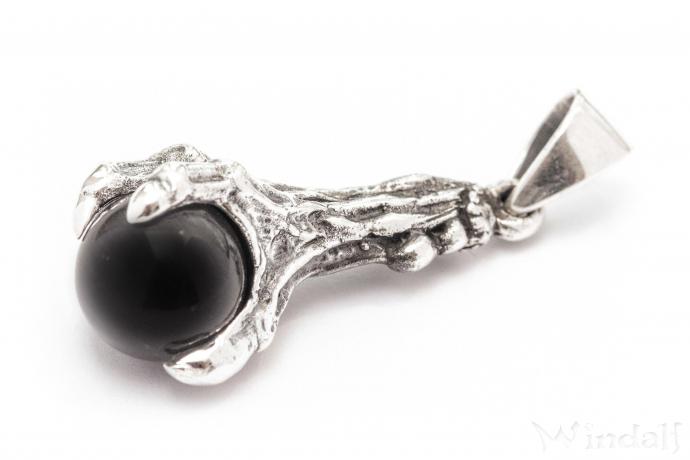 WINDALF Schmuck Anhänger CORVUS 3.4 cm Drachenkralle Schwarze Kugel Silber WINDALF Schmuck Anhänger CORVUS 3.4 cm Drachenkralle Schwarze Kugel Silber - Windalf.de