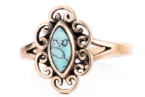 WINDALF Zarter Damen Ring NORI 13 mm Türkis Glücks& Schutzring Bronze - Windalf.de