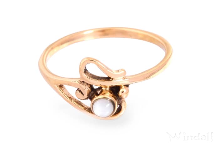 WINDALF Zarter Damen Ring ELINA 9 mm Perlmutt Schmuck Bronze WINDALF Zarter Damen Ring ELINA 9 mm Perlmutt Schmuck Bronze - Windalf.de