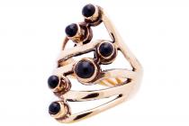 WINDALF Elben Damen Ring LUCIA 23 mm Bohemia Onyx Statementring Bronzering - Windalf.de