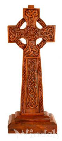 Keltenkreuz - 58 cm - mit keltischen Knoten - aus Holz - Bildsteine
