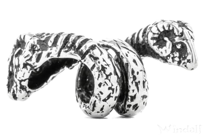 WINDALF Bohemia Bartschmuck Haarperle NAVIN 24 mm Widder Haarperle Silber - Windalf.de