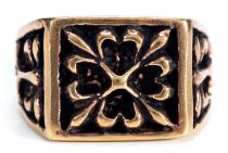 WINDALF Mittelalter Statementring WERTHOR 14 mm Ritter-Siegelring Bronze - Windalf.de