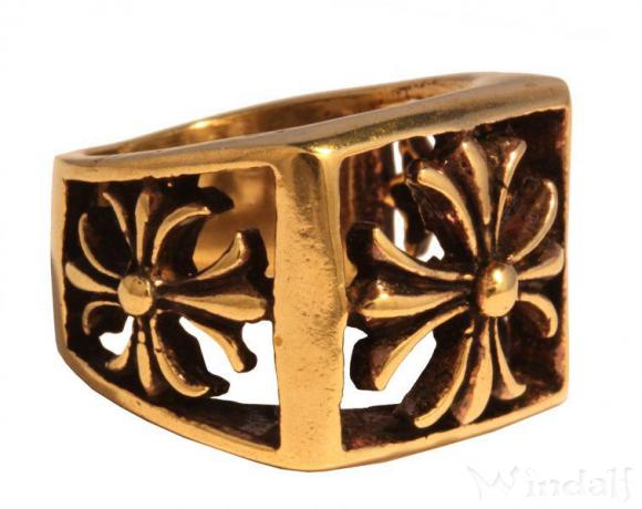 WINDALF Tempelritter Ring DAMIAN 16 mm Mittelalter Bronzering - Windalf.de