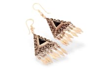 WINDALF Ohrhänger ALIDA 5.7 cm Vikings Onyx Ohrringe Handarbeit Bronze - Windalf.de