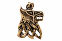 WINDALF Schmuck Anh&auml;nger FENRIR Lokis Wolf 3.3 cm Vikings Bronze - Windalf.de